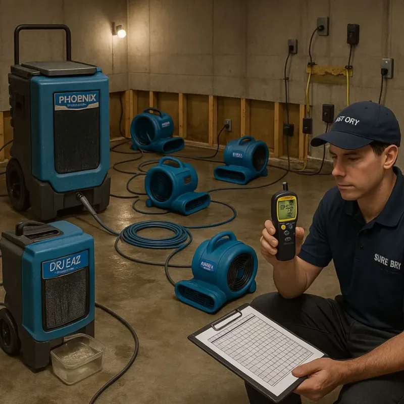 Structural Drying and Dehumidification process in Ogdensburg, NJ